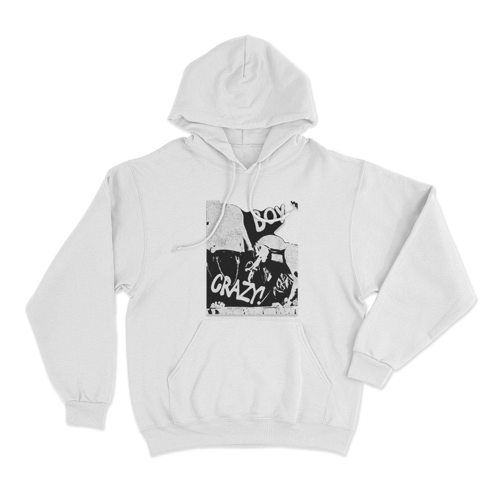 Boy Crazy Tits Out Tour Unisex Hoodie White Boy Crazy Tits Out Tour Unisex Hoodie White