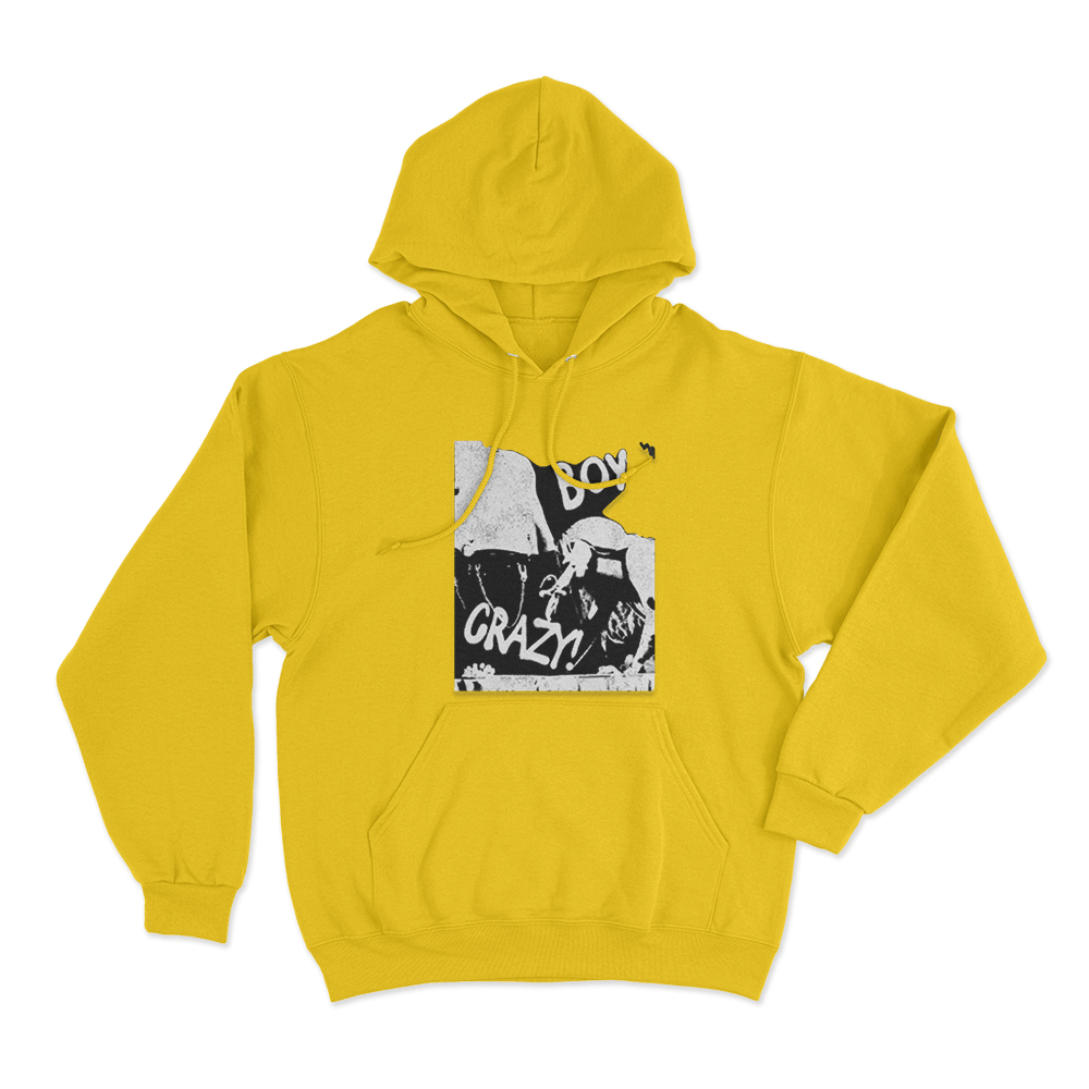 Boy Crazy Tits Out Tour Unisex Hoodie Yellow Boy Crazy Tits Out Tour Unisex Hoodie Yellow